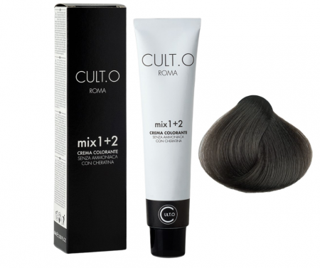 Produse pentru par linia Cult.O - Vopsea de par permanenta profesionala - nuanta  5.1 castaniu deschis cenusiu (Cenusiu&Auriu)    60ml   mix 1+2
