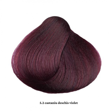 Vopsea de par permanenta profesionala - nuanta  5.2 castaniu deschis violet  ( Aramiu&Rosu&Violet)  60ml   mix 1+2 [1]