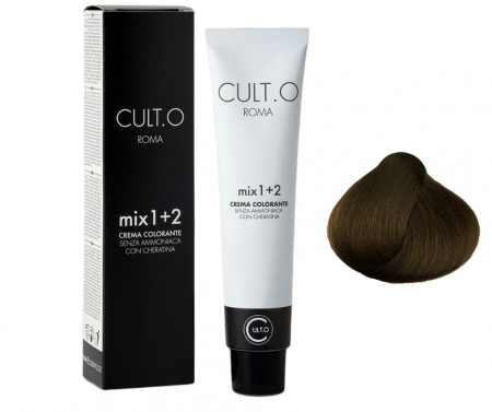 Produse pentru par linia Cult.O - Vopsea de par permanenta profesionala - nuanta  5.3 castaniu deschis auriu (Cenusiu&Auriu)    60ml   mix 1+2