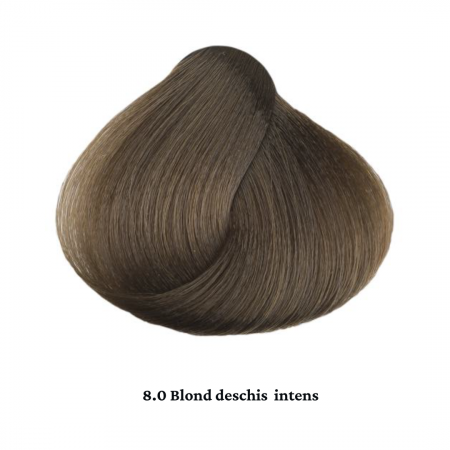 Vopsea de par permanenta profesionala - nuanta 8.0  blond deschis intens (Natural intens) 60 ml   mix 1:2 [1]