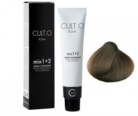 Produse pentru par linia Cult.O - Vopsea de par permanenta profesionala - nuanta  8.1 blond deschis cenusiu (Cenusiu&Auriu)    60ml   mix 1+2