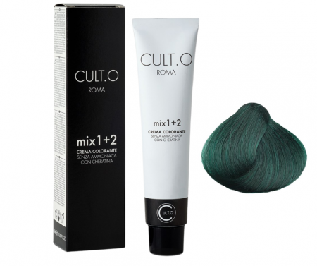 Produse pentru colorarea (vopsirea) parului - Vopsea de par permanenta profesionala - nuanta  Verde 60ml   mix 1+2