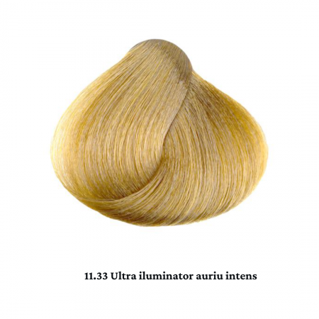 Vopsea de par permanenta professional - nuanta 11.33 blond ultra iluminator auriu intens (Nuante speciale de blond) 60 ml   mix 1:2 [1]