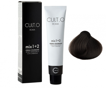 Produse pentru par linia Cult.O - Vopsea de par permanenta professional - nuanta 4.0  castaniu intens (Natural intens) 60 ml   mix 1:2