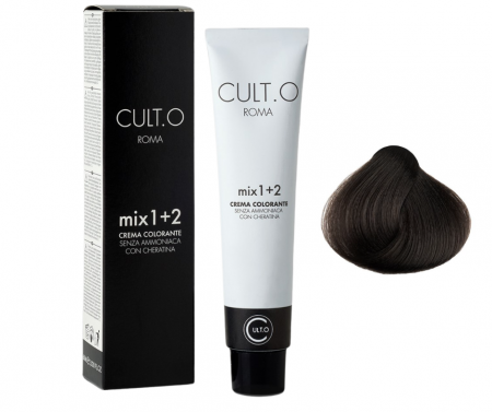 Produse pentru par linia Cult.O - Vopsea de par permanenta profesionala - nuanta 5.0  castaniu deschis intens (Natural intens) 60 ml   mix 1:2