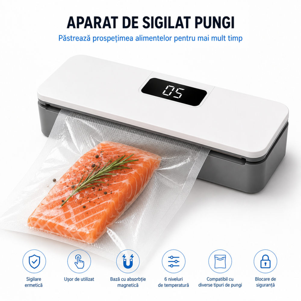 Aparat electric de sigilat pungi FAMIFY cu ecran LED și USB-C [2]