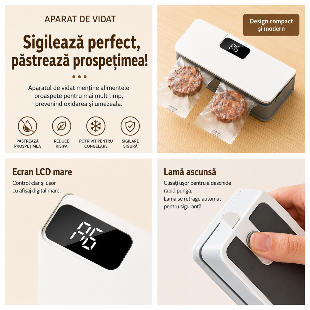 Aparat electric de sigilat pungi FAMIFY cu ecran LED și USB-C [10]