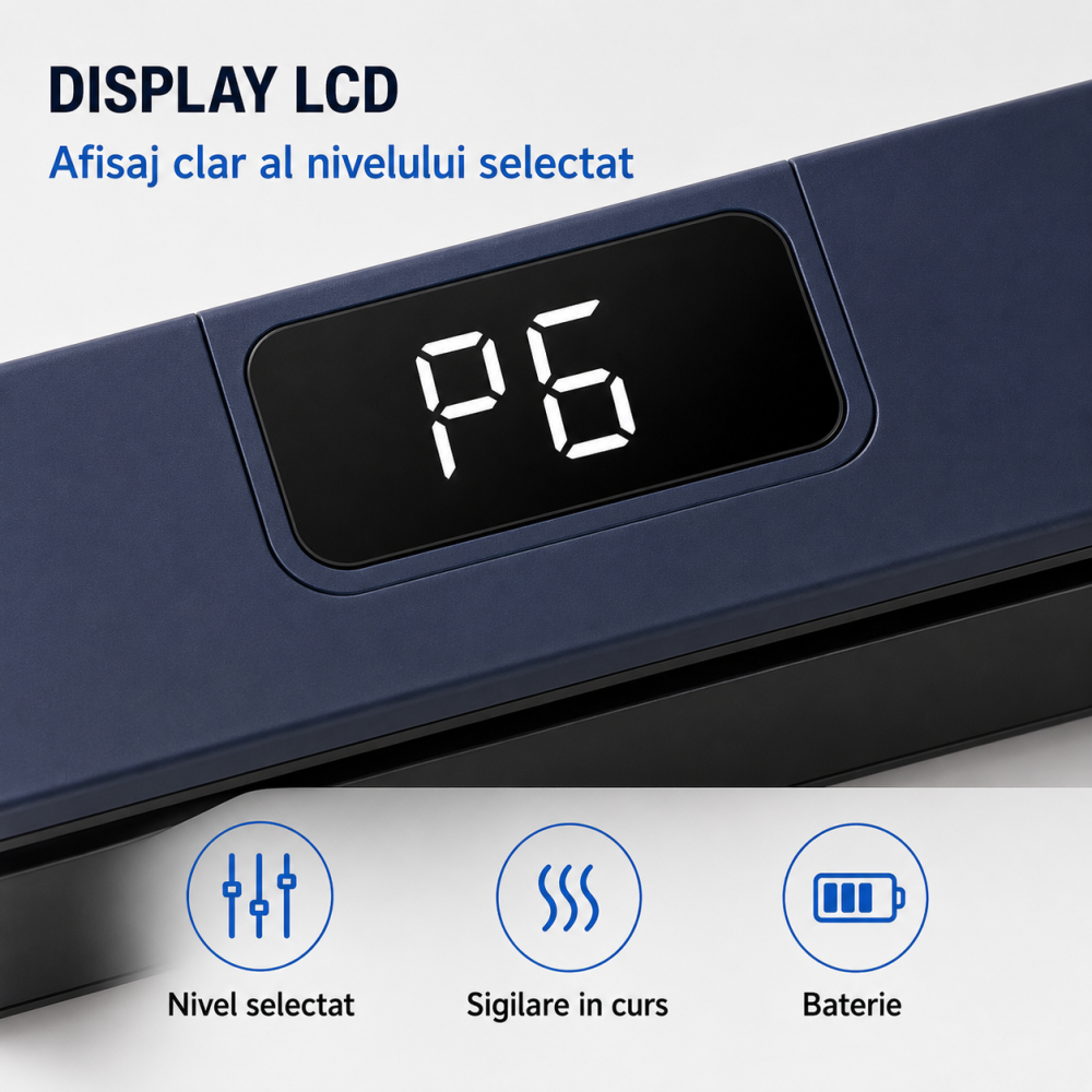 Aparat electric de sigilat pungi FAMIFY cu ecran LED și USB-C Bleumarin-Negru [5]