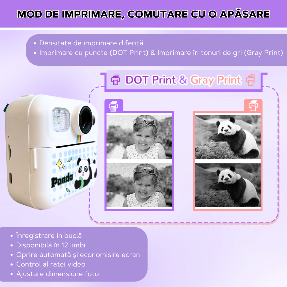 Cameră Foto Instant pentru Copii Famify Alb – 48MP, Full HD, Jocuri Educative, Cadou Ideal [5]