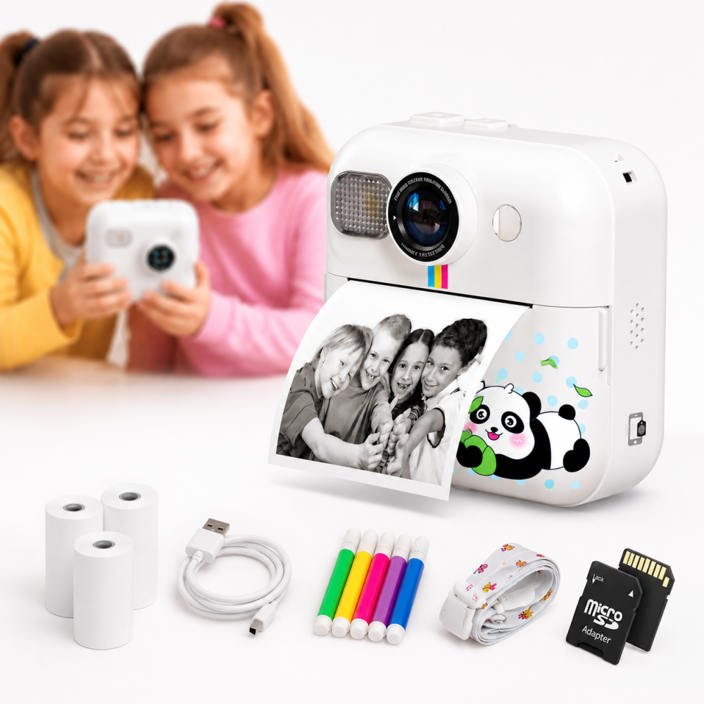 Cameră Foto Instant pentru Copii Famify Alb – 48MP, Full HD, Jocuri Educative, Cadou Ideal [8]