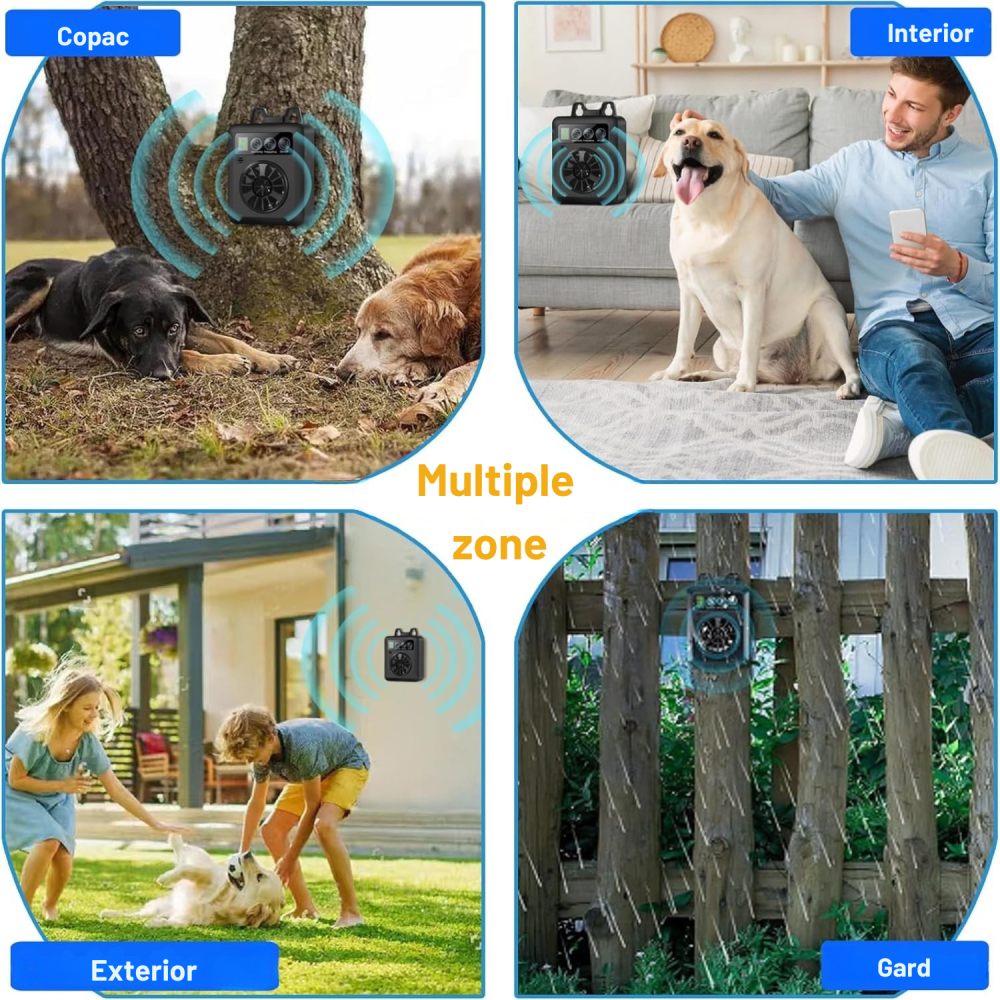 Dispozitiv Dresaj & Anti-Lătrat Câini cu Ultrasunete – Reîncărcabil USB, 4 Niveluri, Interior/Exterior, Negru [5]