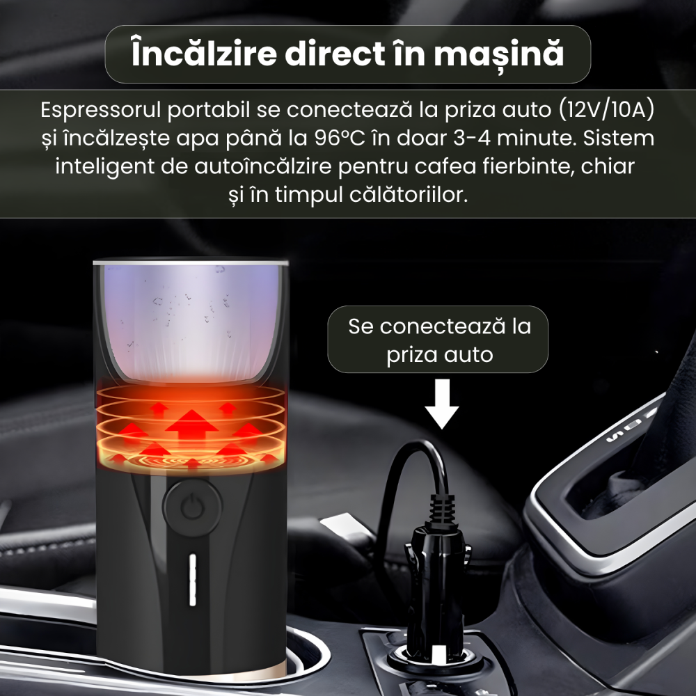 Espressor Portabil 3-în-1 Famify, 20 Bari, Compatibil Capsule Nespresso & Cafea Măcinată, Baterie 7500 mAh, Încălzire Rapidă, USB-C – Ideal pentru Călătorii și Mașină [5]