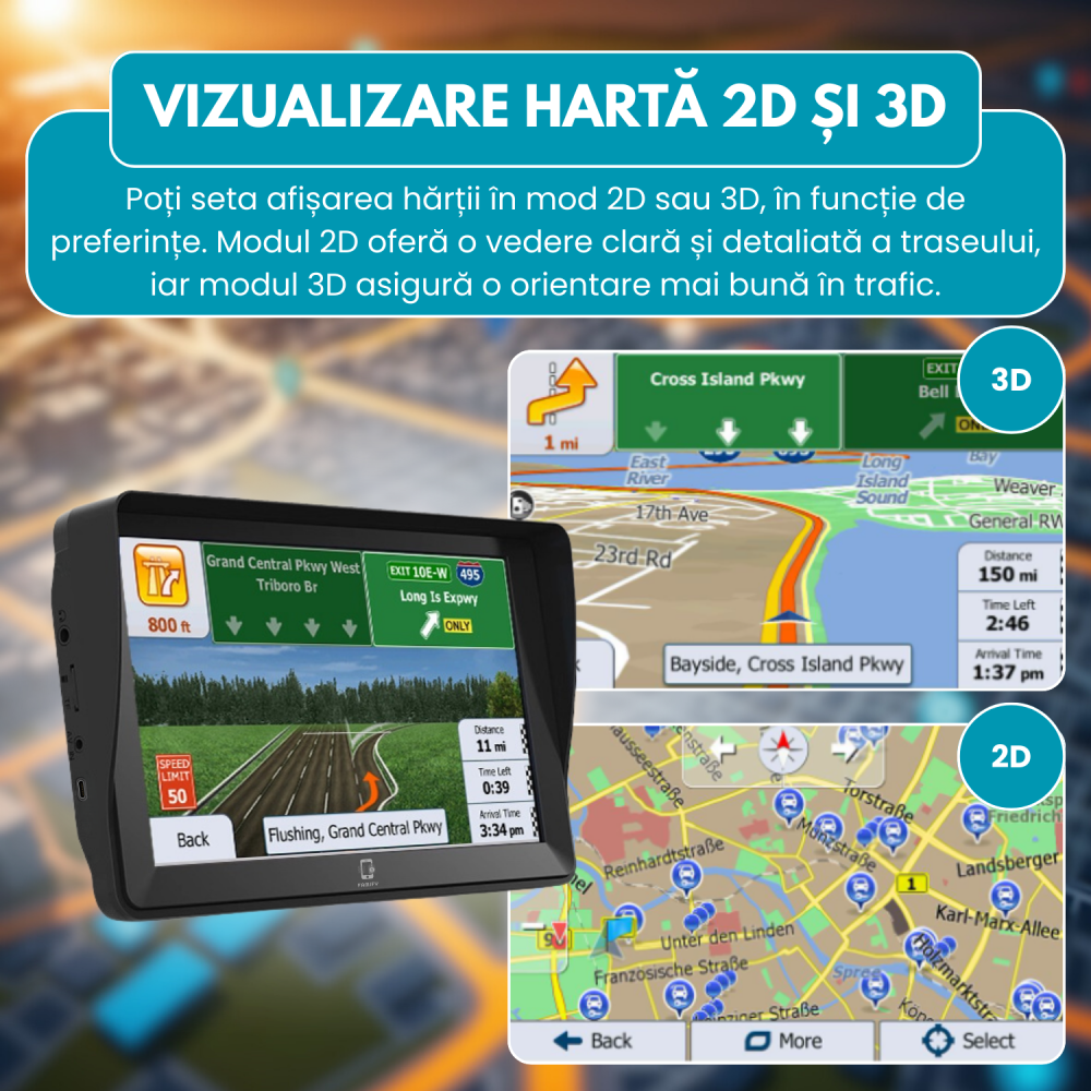 GPS Auto 7 Inch X30 – Hartă Europa, Actualizări Gratis, Ghidare Vocală, Camioane & Autoturisme [3]