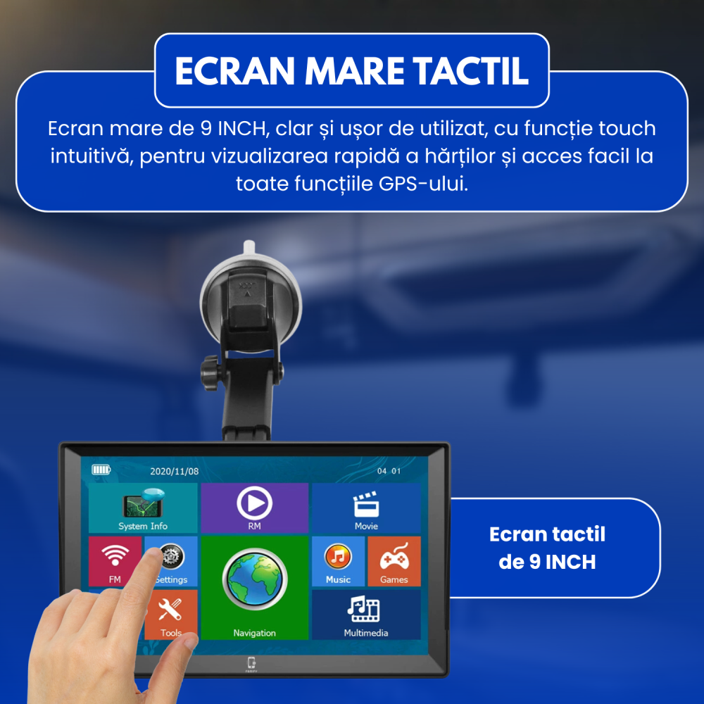 GPS Auto 9 Inch X90 – Hartă Europa, Actualizări Gratis, Ghidare Vocală, Camioane & Autoturisme [3]