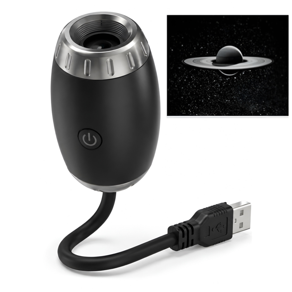 Proiector USB Stele si Saturn, Flexibil 360°, pentru Camera si Mașină [2]