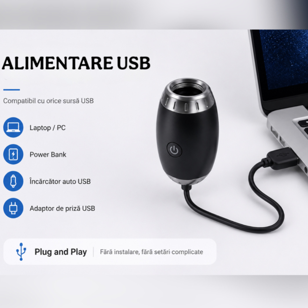 Proiector USB cu cer înstelat și braț flexibil 360° [7]