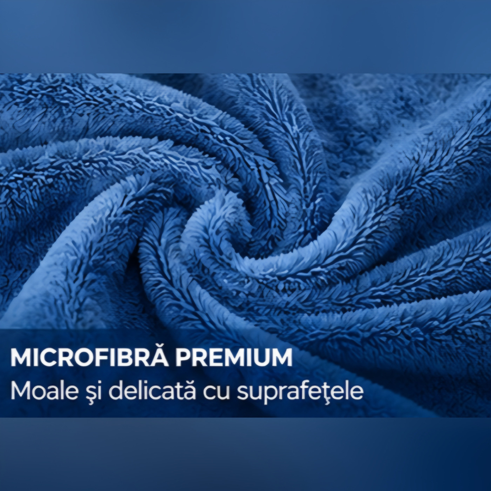 Prosop Uscare Auto Premium Microfibra 70x90 cm 850 GSM Albastru [10]