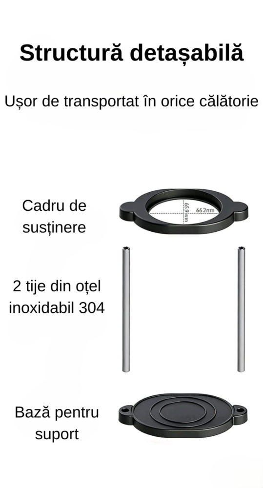 Stand portabil pentru espressor portabil FAMIFY, suport detașabil din inox 304, compact, stabil, negru [4]