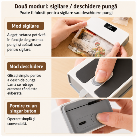 Aparat electric de sigilat pungi FAMIFY cu ecran LED și USB-C [8]