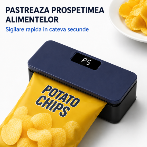 Aparat electric de sigilat pungi FAMIFY cu ecran LED și USB-C Bleumarin-Negru [6]