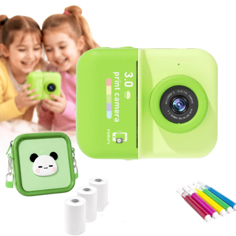 Cameră Foto Instant Tip Polaroid pentru Copii FAMIFY, 48MP, Video HD, Imprimare Termică, Verde [7]