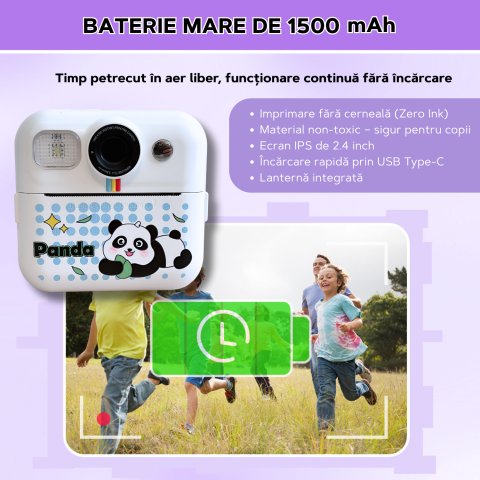 Cameră Foto Instant pentru Copii Famify Alb – 48MP, Full HD, Jocuri Educative, Cadou Ideal [6]