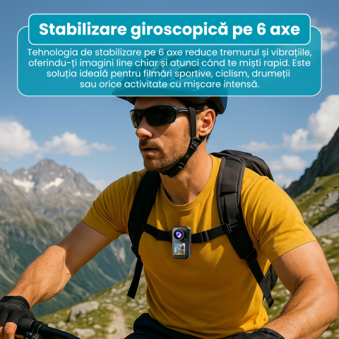 Cameră Sport Magnetică 5K Ultra HD Famify – Ecran Dual Tactil, Stabilizare 6 Axe, Waterproof, Negru [3]