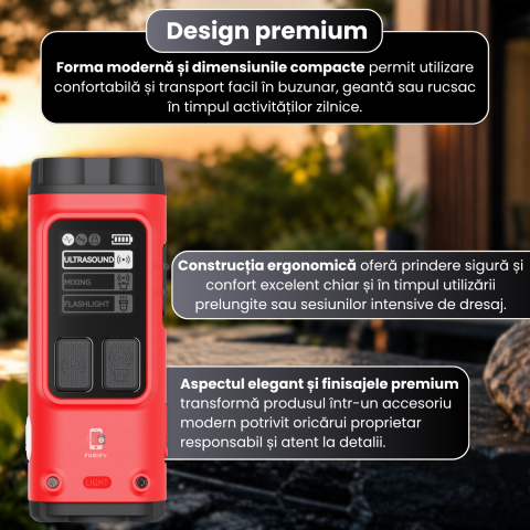 Dispozitiv Anti Lătrat Câini cu Ultrasunete FAMIFY, 15m, USB-C, fără șocuri, roșu [7]