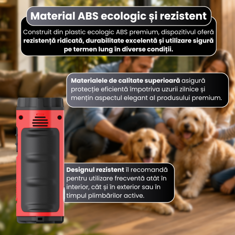 Dispozitiv Anti Lătrat Câini cu Ultrasunete FAMIFY, 15m, USB-C, fără șocuri, roșu [9]