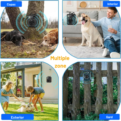 Dispozitiv Dresaj & Anti-Lătrat Câini cu Ultrasunete – Reîncărcabil USB, 4 Niveluri, Interior/Exterior, Negru [4]
