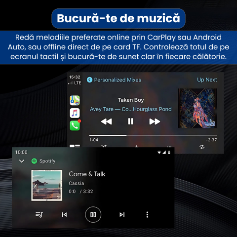 Ecran Multimedia Auto Portabil 10.26" Famify – Wireless CarPlay, Android Auto, GPS, Cameră Marșarier [1]