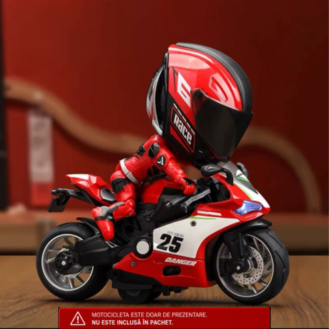 Figurină Pilot Moto FAMIFY Pocket Rider cu Cască Detașabilă Roșu-Negru [7]