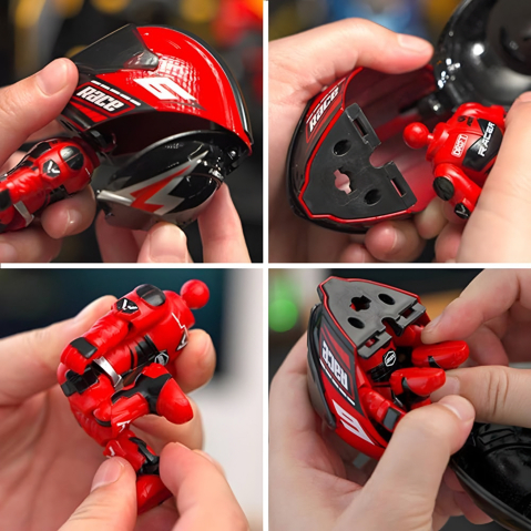 Figurină Pilot Moto FAMIFY Pocket Rider cu Cască Detașabilă Roșu-Negru [5]