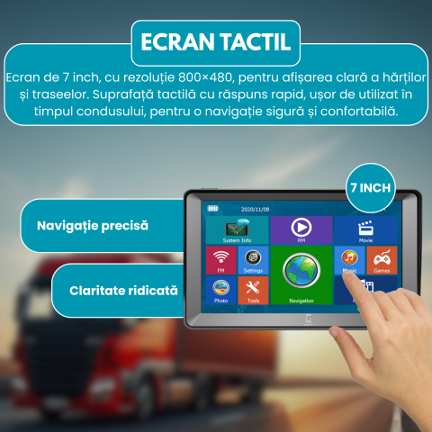 GPS Auto 7 Inch X30 – Hartă Europa, Actualizări Gratis, Ghidare Vocală, Camioane & Autoturisme [1]