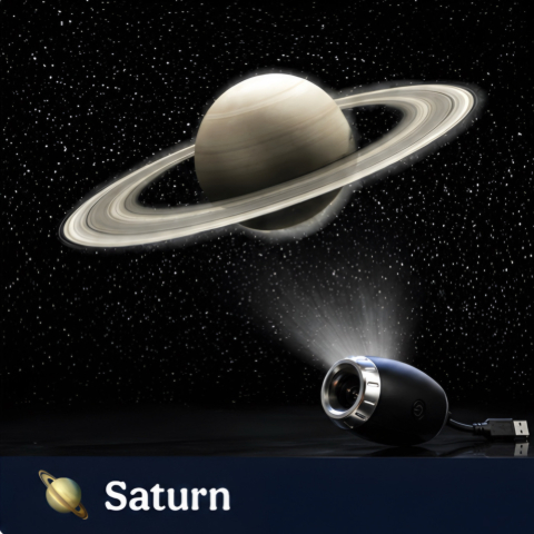 Proiector USB Stele si Saturn, Flexibil 360°, pentru Camera si Mașină [5]