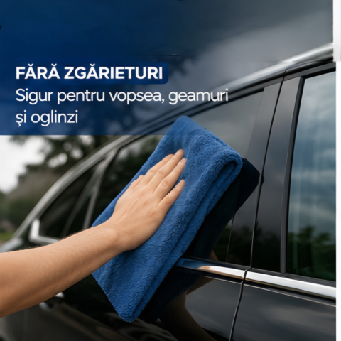 Prosop Uscare Auto Premium Microfibra 70x90 cm 850 GSM Albastru [7]
