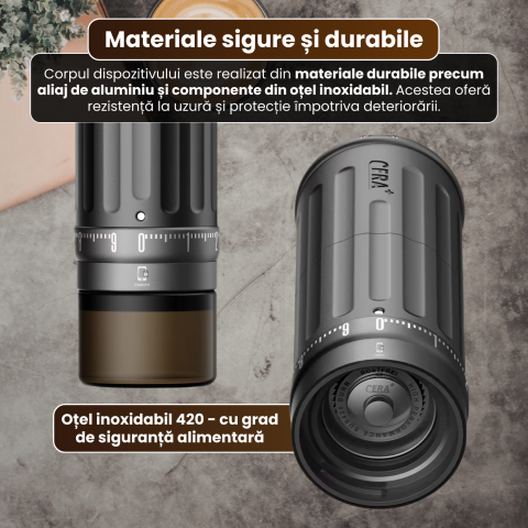 Râșniță electrică portabilă pentru cafea FAMIFY, 90 setări de măcinare, USB, negru [9]