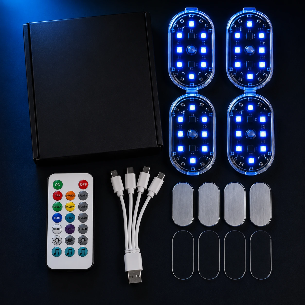 Set Lumini Ambientale Auto Wireless Famify – 4 Bucăți [1]