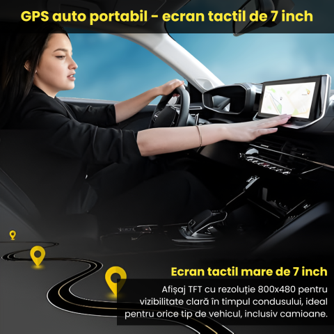 GPS Auto 7 Inch X20 – Hartă Europa, Actualizări Gratis, Ghidare Vocală, Camioane & Autoturisme [1]