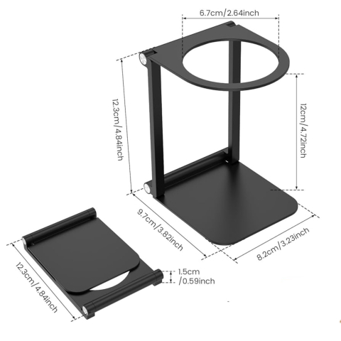 Stand portabil pentru espressor portabil FAMIFY, suport detașabil din inox 304, compact, stabil, negru [7]