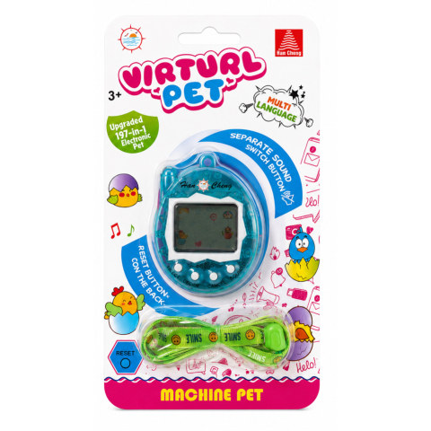 Jocuri interactive - tamagotchi-virtual-pet-albastru-deschis-197-jocuri-animal-virtual-interactiv