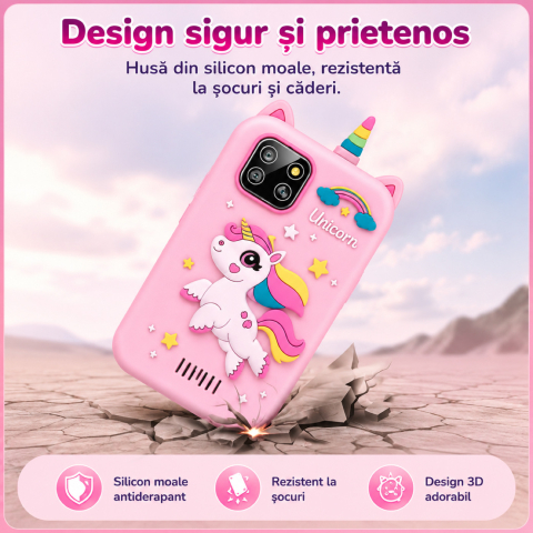 Telefon Inteligent Copii Unicorn Roz cu Camera si Jocuri [9]