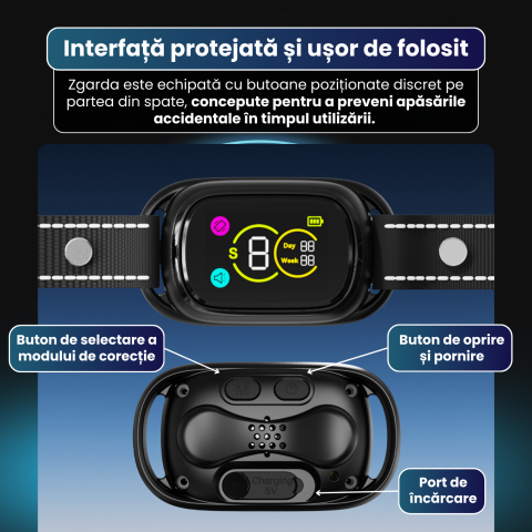 Zgardă antilătrat pentru câini FAMIFY, fără șocuri, beep și vibrație, IPX7, negru [10]
