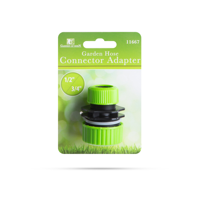 Adaptor conector pentru furtun - 1/2" - 3/4" - plastic - verde/negru [2]