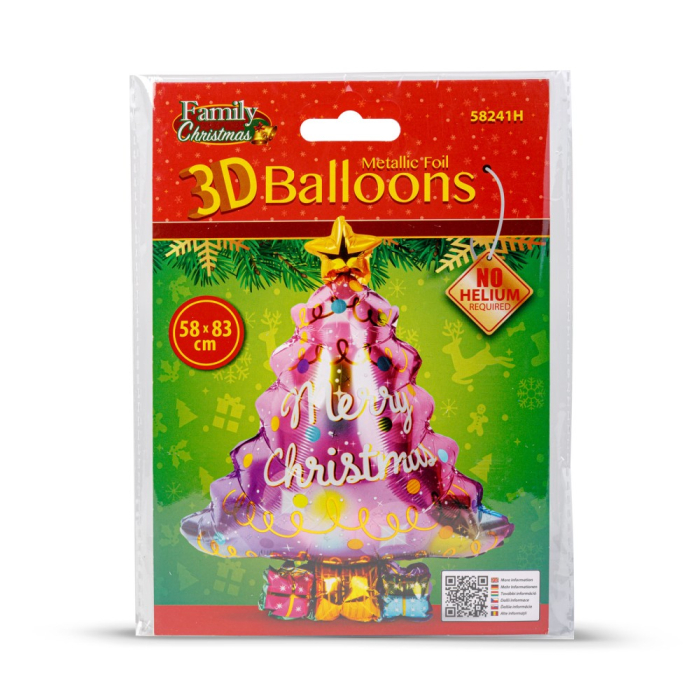 Balon de Crăciun - folie de aluminiu - brad - 58 x 83 cm [3]