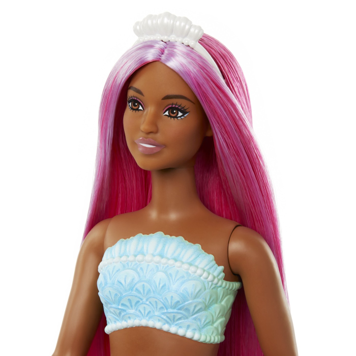 BARBIE DREAMTROPIA PAPUSA SIRENA CU PAR MAGENTA SI COADA PORTOCALIE [4]