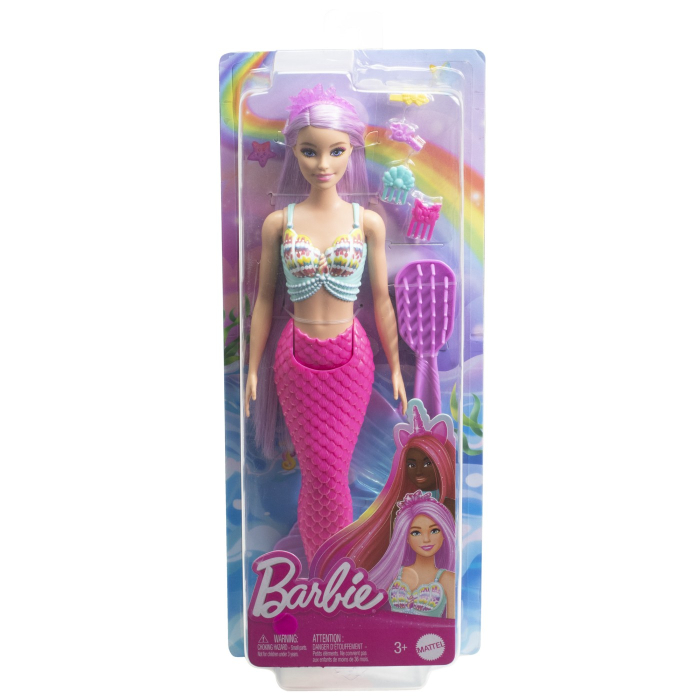 BARBIE PAPUSA SIRENA CU PAR MOV SI COADA ROZ [1]
