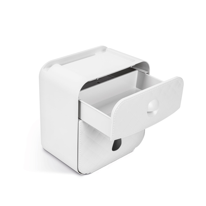 Bewello - Suport pentru hârtie igienică - alb/gri - 205 x 125 x 220 mm [3]