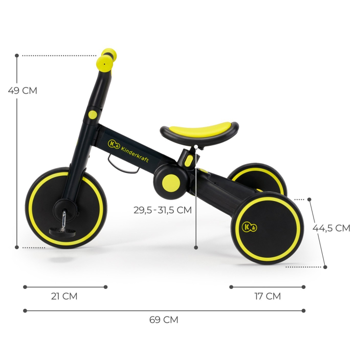 BICICLETA DE ECHILIBRU / TRICICLETA KINDERKRAFT 4TRIKE, BLACK VOLT [3]