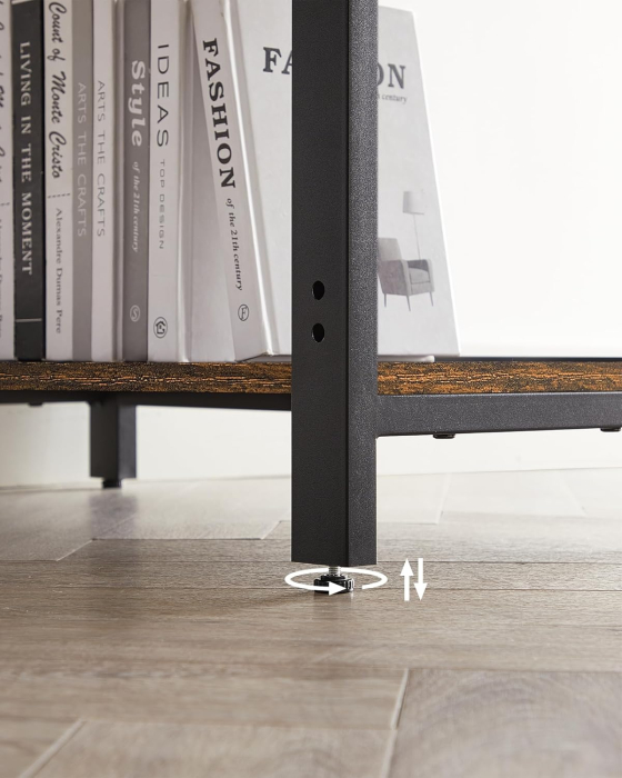 Birou cu 2 rafturi stanga sau dreapta, stil industrial, 60x140x76 cm, maro rustic [7]
